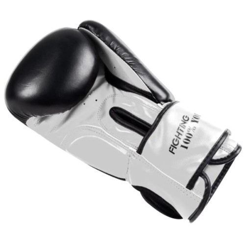 Боксерські рукавички PowerPlay 3004 Classic Чорно-Білі 12 унцій (PP_3004_12oz_Bl/White)