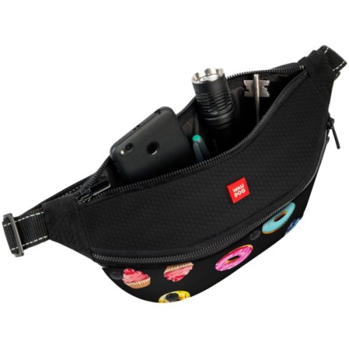 Поясна сумка-бананка для собак WAUDOG Textile "Пончики" 33х17х10 см (5696)