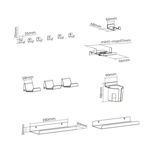 Органайзер для столу OfficePro Набір аксесуарів для органайзерів White (OA530)