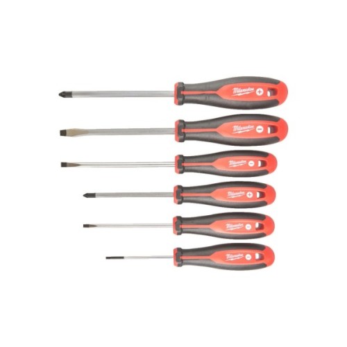 Набір викруток Milwaukee магнітних з тригранною рукояткою PZ1/PZ2/SL3/SL4/SL5.5/SL6.5, 6шт (4932471806)