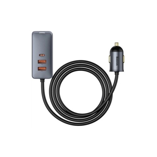 Зарядний пристрій Baseus 2xUSB-C + 2xUSB 120W + extension cord gray (CCBT-A0G)