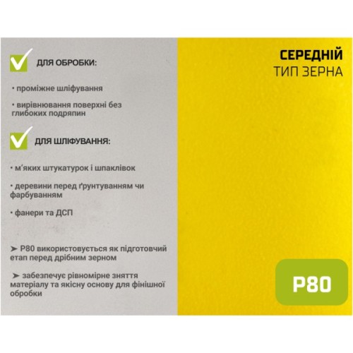 Наждачний папір Alloid на паперовій основі, 115мм х 10м, зерно 80 (SP-10080)