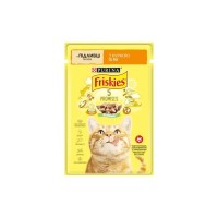 Вологий корм для кішок Purina Friskies шматочки у соусі з куркою 85 г (7613036965262)