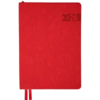 Тижневик Leo planner А5 датований 2026 "Boss", м'який, червоний, 368 сторінок (252636)