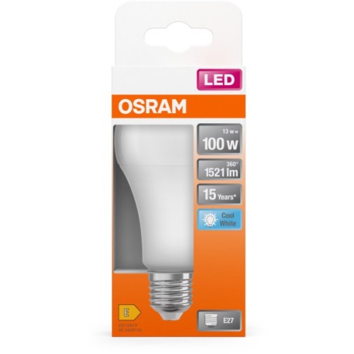 Лампочка Osram CL A100 13W/840 230V FR E27 (4058075304253)