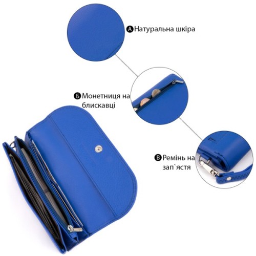 Гаманець ST Leather Зі шкіри Синій (19319)