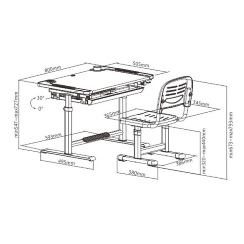 Парта зі стільцем Cubby Lupin Blue