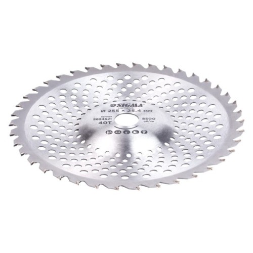 Ніж для тримера Sigma з твердосплавними напайками 255x25.4мм 40Т хвилеподібний (5624621)