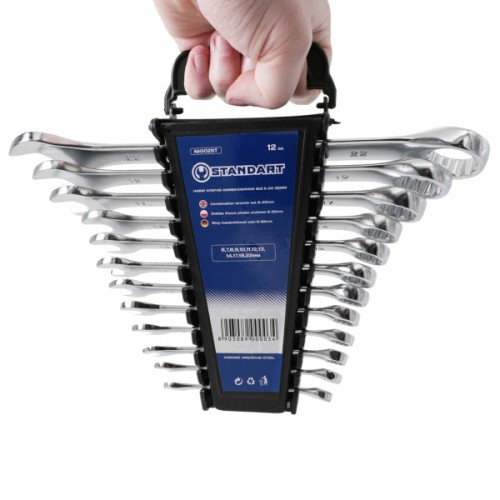 Ключ Стандарт комбінований 6-22 мм 12 шт на холдері (NKK12ST)