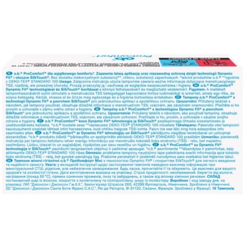 Тампони o.b. ProComfort Mini 16 шт. (3574660192063/3574661329833)