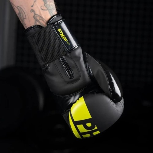 Боксерські рукавички Phantom Apex Elastic Neon Black/Yellow 16 унцій (PHBG2300-16)