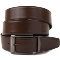 Ремінь Vintage Чоловічий із затемненою пряжкою механіка Коричневий (20225)