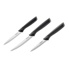 Набір ножів Tefal Essential 3шт, нержавіюча сталь, пластик, чорний (K2219455)