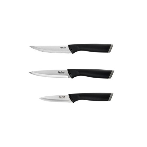 Набір ножів Tefal Essential 3шт, нержавіюча сталь, пластик, чорний (K2219455)