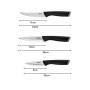 Набір ножів Tefal Essential 3шт, нержавіюча сталь, пластик, чорний (K2219455)