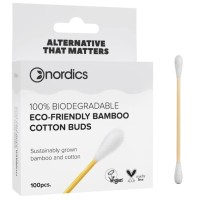 Ватні палички Nordics Бамбукові Білі 100 шт. (3800500324395)