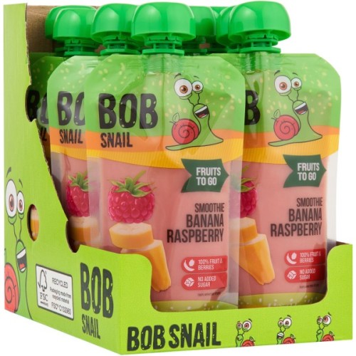 Дитяче пюре Bob Snail Равлик Боб Смузі Банан-Малина 120 г (4820219346364)