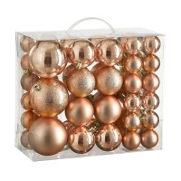 Ялинкова іграшка House Of Seasons Кульки Пластик 46 шт D4 см D6 см D8 см Персик (8720967923557)