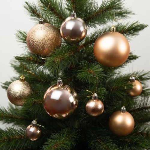 Ялинкова іграшка House Of Seasons Кульки Пластик 46 шт D4 см D6 см D8 см Персик (8720967923557)