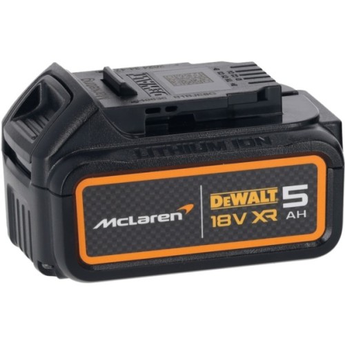 Шуруповерт DeWALT McLaren F1 TEAM LIMITED EDITION, 18V, АКБ 2x5Ah, 90Нм, 0-450·0-1650об/хв, кейс, ЗП, 1.34кг (DCD85MP2T)