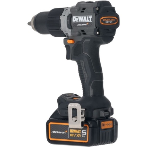 Шуруповерт DeWALT McLaren F1 TEAM LIMITED EDITION, 18V, АКБ 2x5Ah, 90Нм, 0-450·0-1650об/хв, кейс, ЗП, 1.34кг (DCD85MP2T)
