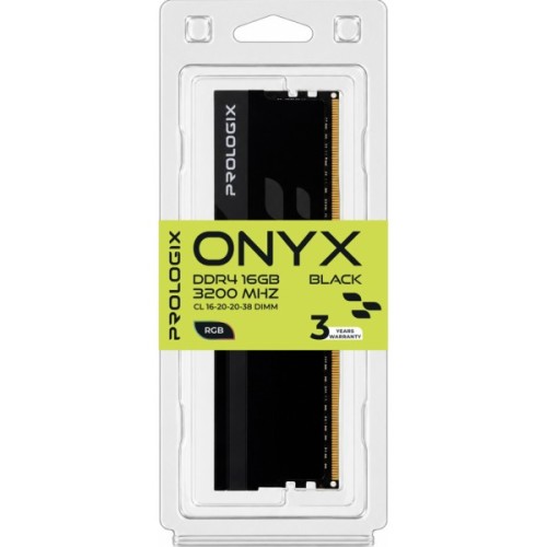 Модуль пам'яті для комп'ютера DDR4 16GB 3200 MHz Onyx Black RGB Prologix (PRO16GB3200YBR4)
