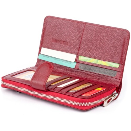 Гаманець ST Leather Зі шкіри жіночий Бордовий (19307)