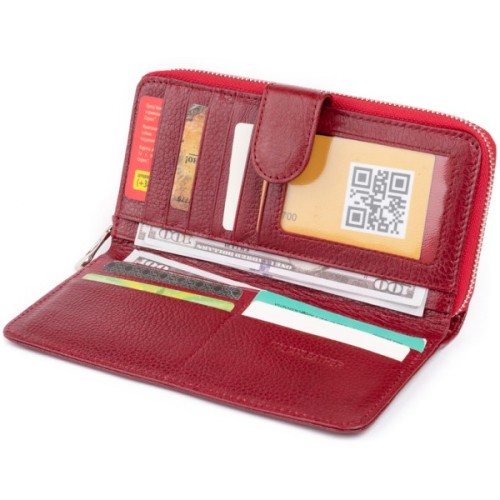 Гаманець ST Leather Зі шкіри жіночий Бордовий (19307)