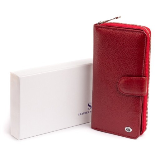 Гаманець ST Leather Зі шкіри жіночий Бордовий (19307)