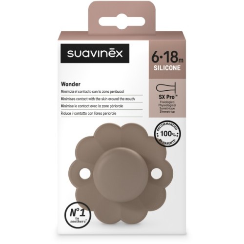 Пустушка Suavinex Wonder фізіологічна, 6-18 місяців, коричнева (308394)