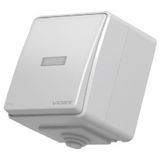 Вимикач Videx BINERA IP65 зовнішній 1кл з підсвічуванням (BINERA IP65 наружный 1кл с подсветкой)