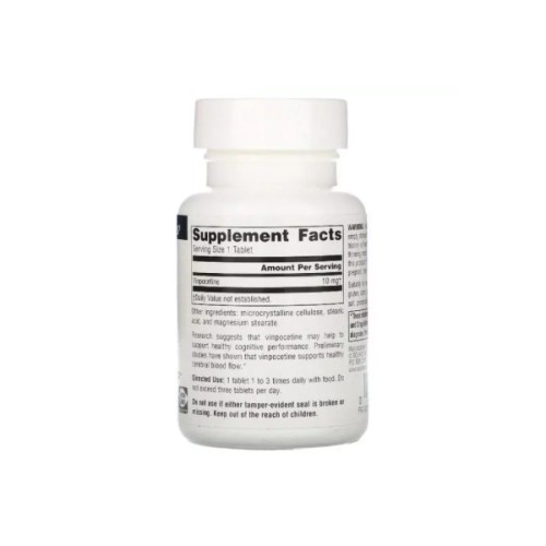 Трави Source Naturals Вінпоцетин, 10 мг, Vinpocetine, 60 таблеток (SN1398)