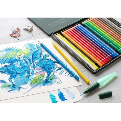 Олівці кольорові Faber-Castell Albrecht Drer ,акварельні, 24 кольора, в металевій коробці (117524) (15438)