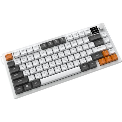 Клавіатура Ajazz AF82 Wireless/Bluetooth/USB UA Gray/White/Orange (AF82-GWO)