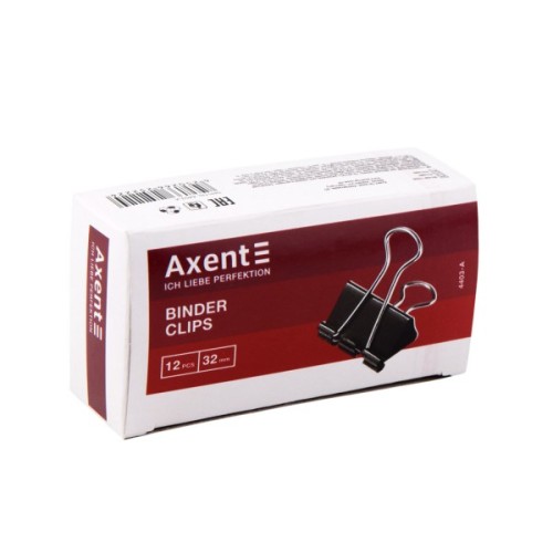Біндер металевий Axent 32 мм, 12шт, black (4403-A)