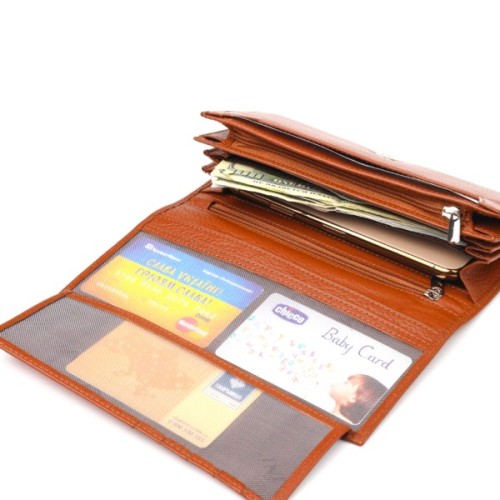 Портмоне Canpellini З натуральної шкіри Світло-коричневе (21524)