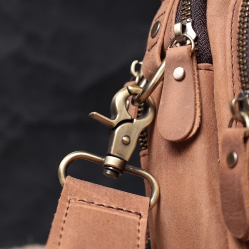 Сумка Vintage Вінтажна для чоловіків з натуральної шкіри Коричнева (22811)