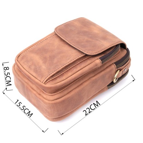 Сумка Vintage Вінтажна для чоловіків з натуральної шкіри Коричнева (22811)