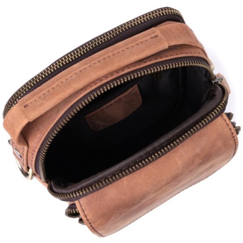 Сумка Vintage Вінтажна для чоловіків з натуральної шкіри Коричнева (22811)