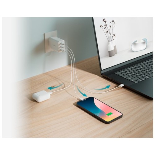 Зарядний пристрій D-Link 2xUSB-C + 1xUSB-A 65W GaN white (DCP-651)