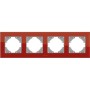 Рамка Videx BINERA червоне скло 4 поста (VF-BNFRG4H-RD)