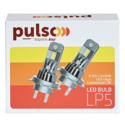 Автолампа PULSO LED-chips 3570 CSP/12v/2x30w/4000Lm/6500K (LP5-H11)