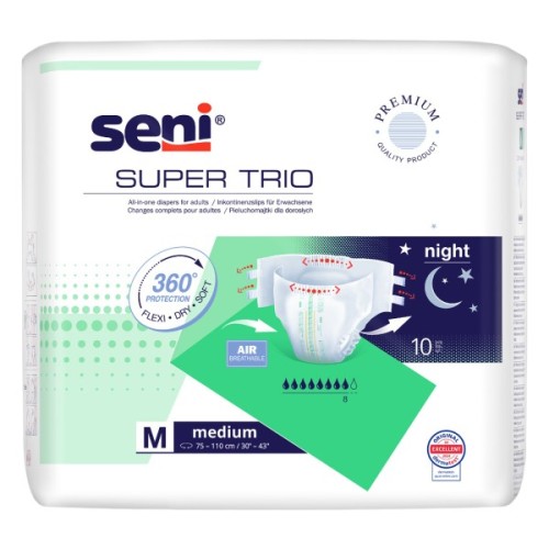 Підгузки для дорослих Seni Super Trio Medium 75-110 см 10 шт (5900516803476)