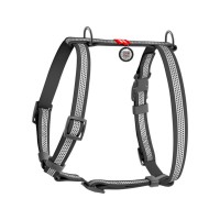 Шлея для собак WAUDOG Waterproof анатомічна Н-подібна, світловідбивна S сіра (328011)