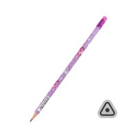 Олівець графітний Kite My Little Pony тригранний, з гумкою, НВ (LP25-046)