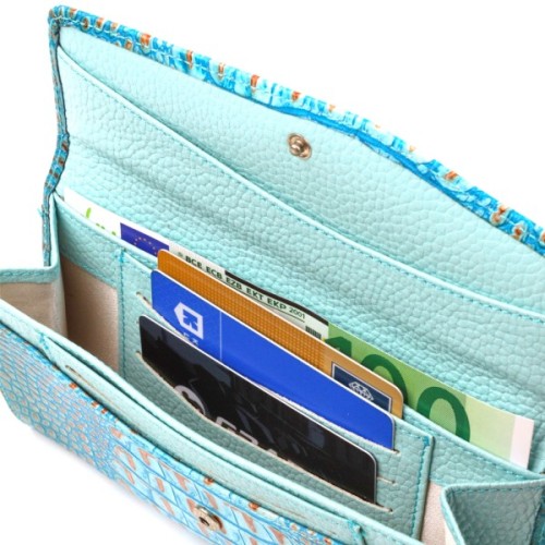 Портмоне Canpellini З натуральної шкіри Блакитне (21703)