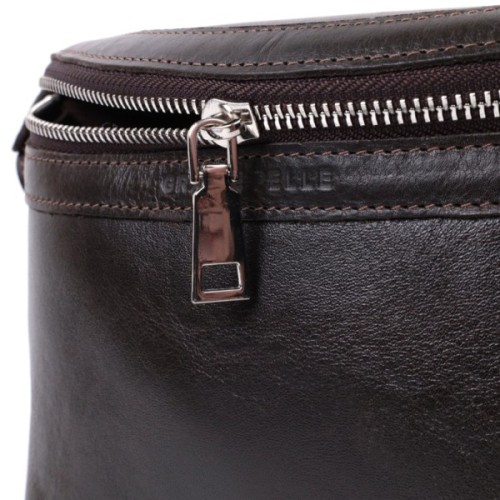 Сумка Grande Pelle Бананка з натуральної шкіри Коричнева (22814)