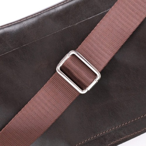 Сумка Grande Pelle Бананка з натуральної шкіри Коричнева (22814)