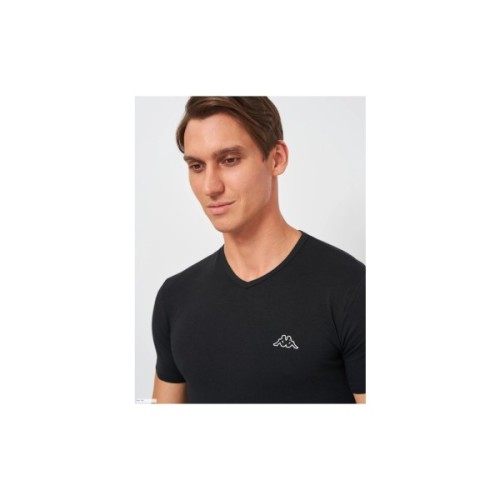 Футболка Kappa T-shirt Mezza Manica Scollo V K1316 Nero чорний XXL (8052394816721)