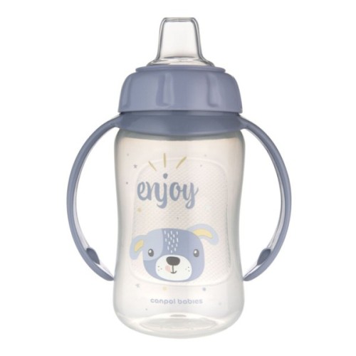 Поїльник-непроливайка Canpol babies Cute Animals тренувальна з силіконовим носиком 320 мл, синя (56/512_blu2)